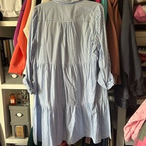 Crown & Ivy Blue Striped Long Sleeve Dress